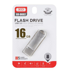 USB флеш-накопичувач XO DK02 USB3.0 16GB Колір Сталевий 6920680825844