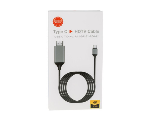 Кабель USB Type-C/HDMI 2m 4k (A41) М'ята упаковка Колір Чорний