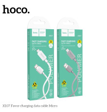 Кабель USB Hoco X107 Micro 2.4A Колір Бiлий 6942007626286