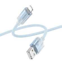 Кабель USB Borofone BU44 Sincero Lightning 2.4A 1.2m Колір Блакитний 6941991109553