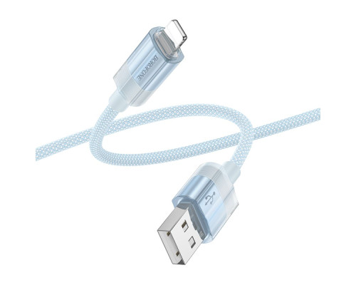 Кабель USB Borofone BU44 Sincero Lightning 2.4A 1.2m Колір Блакитний 6941991109553