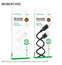 Кабель USB Borofone BX113 Silicone Type-C 3A Колір Чорний 6941991115431