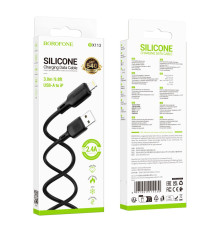 Кабель USB Borofone BX113 Silicone Lightning 2.4A 3m Колір Чорний 6941991115530 ma35553_3346715