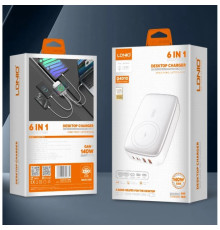 Мережевий Зарядний Пристрій LDNIO Q4010 3USB-C/2USB 140W GAN Колір Бiлий 6933138602331 ma35663_3577450