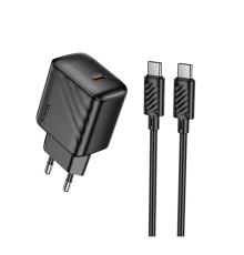 Мережевий Зарядний Пристрій Hoco CS24A 1USB-C PD/QC 25W+Type-C to Type-C Колір Чорний 6942007639774