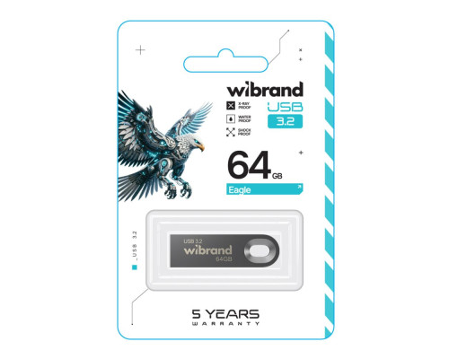 USB флеш-накопичувач 3.2 Wibrand 64gb Eagle Gen1 Колір Сірий 4820124251784