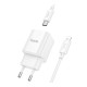 Мережевий Зарядний Пристрій Hoco C146A 1USB-C PD/QC 20W+Type-C to Lightning Колір Бiлий 6942007630252 ma35278_3345664