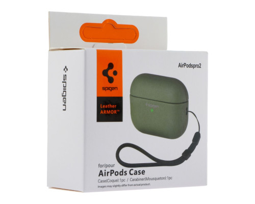 Футляр TPU Spigen Leather Armor для Airpods 4 Колір Army Green 2020000465508 ma36331_3607336