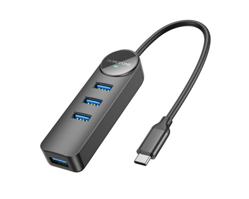 Хаб USB Borofone DH5 4-in-1 (Type-C to USB3.0*4)(L=0.2M) Колір Чорний 6941991104244 ma35194_3345269