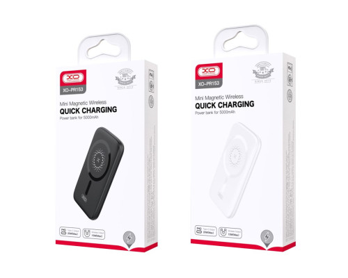 Універсальна Мобільна Батарея Power Bank XO PR153 PD20W Magnetic wireless 15W Type-C 5000mAh Колір Чорний 6920680826308 ma34182_3338162