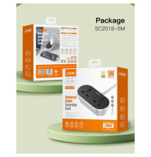 Мережевий Подовжувач LDNIO SC2018 5m Колір Чорно-Сiрий 6933138602607 ma35672_3577465