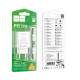 Мережевий Зарядний Пристрій Hoco C143A 1USB-C PD/QC 20W+Type-C to Lightning Колір Бiлий 6942007652070 ma37696_3663836