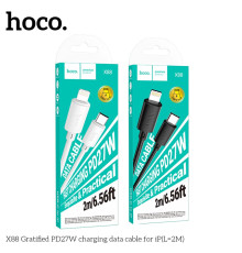 Кабель USB Hoco X88 Gratified PD27W Type-C to Lightning 2m Колір Чорний 6942007653565 ma37780_3664760