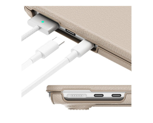 Накладка PC+PU AMO-PU for MacBook Pro 14" 2025/2024/2023/2021 （A3434/A2442/A2779/A2918/A2992） Колір Gold 2020000472261 ma36661_3608838