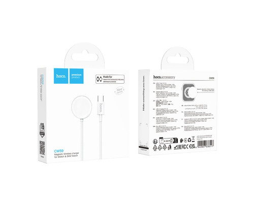 Бездротовий Зарядний Пристрій Hoco CW59 iWatch/SAM Колір Білий 6942007638517 ma36485_3608401