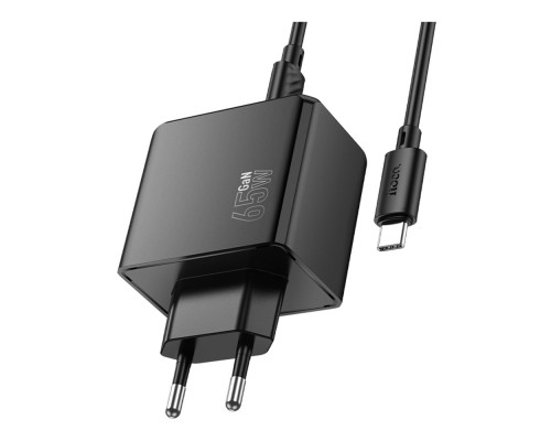 Мережевий Зарядний Пристрій Hoco CS19A 2USB-C/2USB PD/QC 65W+Type-C to Type-C Колір Чорний 6942007645645 ma36897_3609483