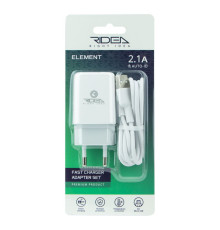 Мережевий Зарядний Пристрій Ridea RW-11111 Element Micro 2.1 A М'ята упаковка Колір Чорний 2020000492047 ma38771_3868175