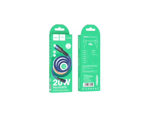 Кабель USB Hoco U110 PD Type-C to Lightning 1.2m М'ята упаковка Колір Чорний 2020000492290 ma38783_3868295