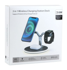 Бездротовий Зарядний Пристрій JJT-970 с MagSafe 4in1 25W М'ята упаковка Колір Чорний 2020000494102 ma38846_3868622