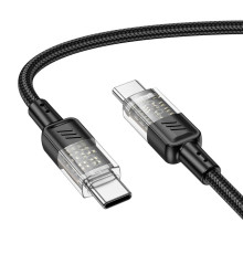 Кабель USB Hoco U129 60W Type-C to Type-C 1.2m Колір Чорний 6942007612470