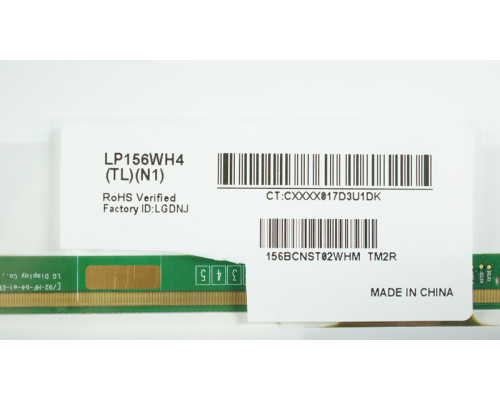 Матриця 15.6 LP156WH4-TLN1 (1366*768, 40pin LED, NORMAL, глянцева, роз'єм ліворуч знизу) для ноутбука (renew) NBB-33269