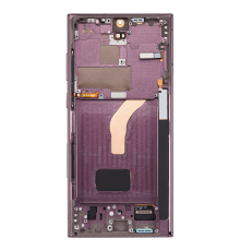Дисплей Samsung S908 Galaxy S22 Ultra з сенсором та рамкою burgundy (OLED) (Big size) PLS-00-00127165