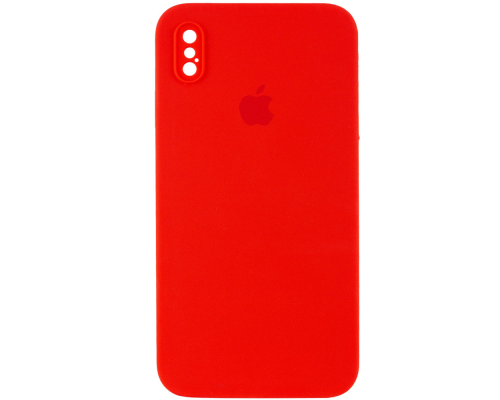 Чохол Silicone Case Квадратні Борти Full Camera iPhone XS Max red PLS-00-00104027
