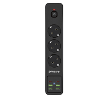Мережевий фільтр Proove Power Socket P-03 (3 розетки+4 USB+2 Type-C) 2м black PLS-00-00112615