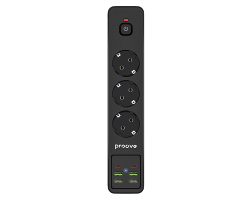 Мережевий фільтр Proove Power Socket P-03 (3 розетки+4 USB+2 Type-C) 2м black PLS-00-00112615