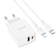 Зарядний пристрій Borofone BA69A 20W 3A 1USB-A+1USB-C з кабелем C-L white PLS-00-00121081