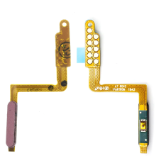 Шлейф Samsung A750F Galaxy A7 (2018) з кнопкою ввімкнення та сканером відбитків пальців pink PLS-00-00117375