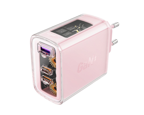 Зарядний пристрій Acefast A45 65W 3A USB-A+2USB-С pink PLS-00-00124911