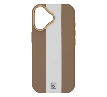 Чохол шкіряний Rally with Magnetic для iPhone 16 beige white PLS-00-00164608