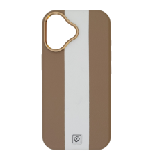 Чохол шкіряний Rally with Magnetic для iPhone 16 beige white PLS-00-00164608