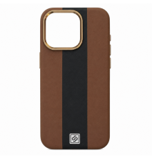 Чохол шкіряний Rally with Magnetic для iPhone 14 Pro Max brown black PLS-00-00164587