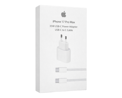 Зарядний пристрій Apple iPhone 17 Pro Max з кабелем Type-C 35W 1USB-C (Original China) white PLS-00-00150574