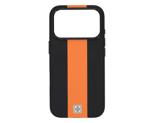 Чохол шкіряний Rally with Magnetic для iPhone 17 Pro Max black orange PLS-00-00164556