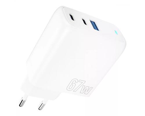 Зарядний пристрій Proove Shot GaN 67W 3A 1USB-A+2USB-C white PLS-00-00133927