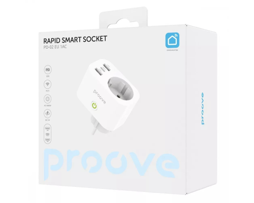 Розумна Wi-Fi розетка Proove Rapid Smart Socket PD-02 EU 1AC white PLS-00-00120282