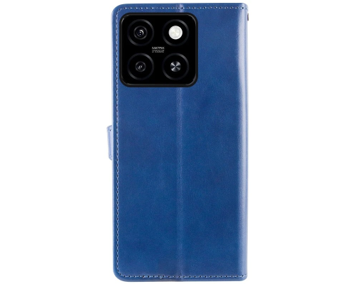 Чохол-книжка Leather GETMAN with card holder ZTE Blade A55 4G blue PLS-00-00148429