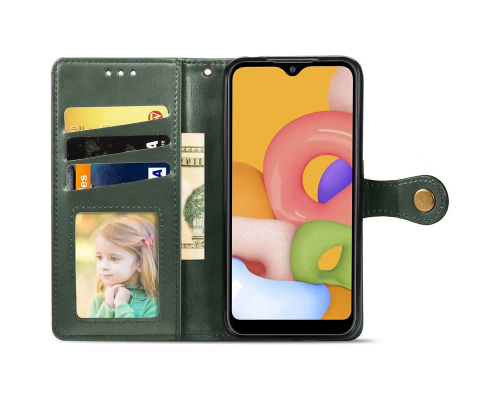 Чохол-книжка Leather GETMAN with card holder Samsung A075 Galaxy A07 green PLS-00-00148235