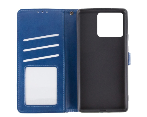 Чохол-книжка Leather GETMAN with card holder ZTE Blade A55 4G blue PLS-00-00148429