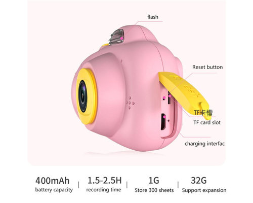 Дитяча фотокамера D6 pink PLS-00-00141589
