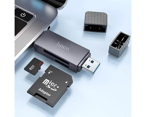 Картридер Hoco HB45 USB3.0 to Type-C gray PLS-00-00154603