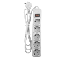 Мережевий фільтр Maxxter SPM5-G-6G 1,8м white PLS-00-00163993