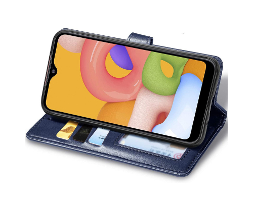 Чохол-книжка Leather GETMAN with card holder Xiaomi Redmi 13C blue PLS-00-00128980