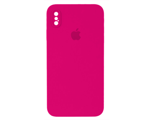 Чохол Silicone Case Квадратні Борти Full Camera iPhone XS Max barbie pink PLS-00-00107584