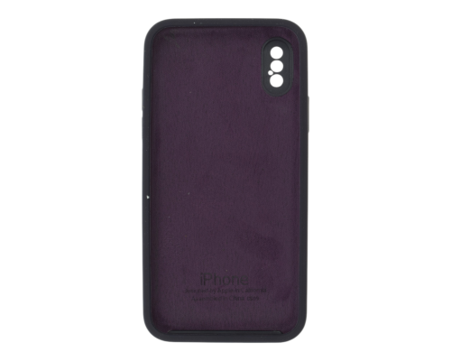 Чохол Silicone Case Квадратні Борти Full Camera iPhone X (XS) berry purple PLS-00-00123122