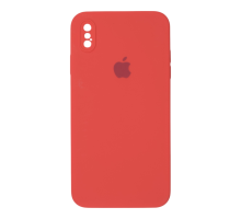 Чохол Silicone Case Квадратні Борти Full Camera iPhone XS Max peach PLS-00-00123133
