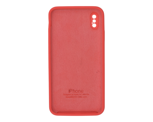 Чохол Silicone Case Квадратні Борти Full Camera iPhone XS Max peach PLS-00-00123133